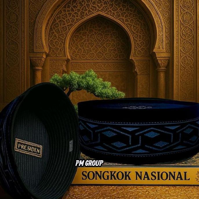 Termurah / Hot Sale Peci Songkok Nasional Pria Songket 3D Model Nasional, Motif Timbul, Cocok Ibadah