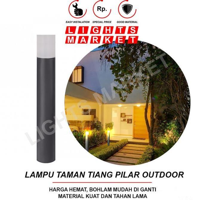 Lampu Taman Outdoor Tiang Pilar Pagar Minimalis E27