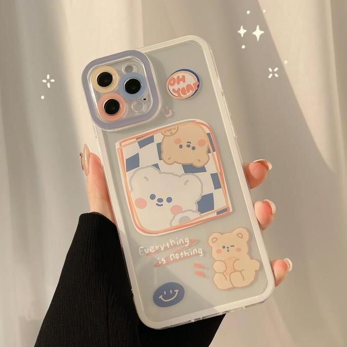 Casing Samsung A13 4G Case Cute Little Bear Transparant