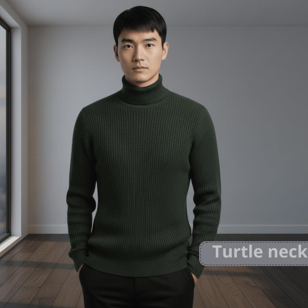 NEW Sweater Rajut Turtleneck Pria Cowok - Knitwear Kerah Tinggi Long Neck Tebal Premium Slimfit [ter