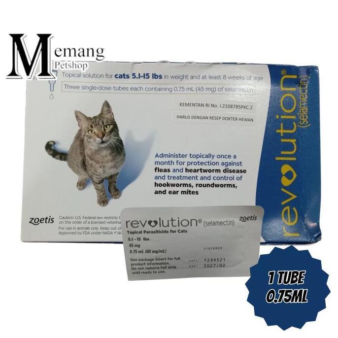 TERBARU - 1 Tube Revolution Cat Blue - Obat Kutu Kucing Revolution