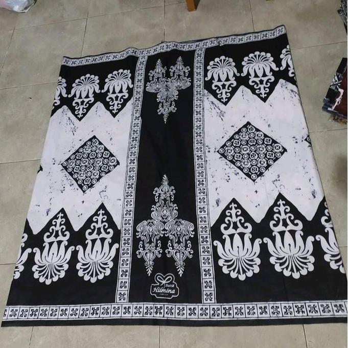 Disiniaja- Sarung Katun Dewasa Motif Batik Putih Al Hubeib Terbaru Nyaman Tebal - Pekalongan, Hitam,