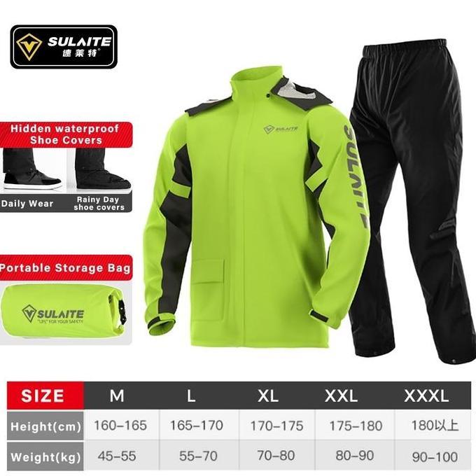Termurah / Hot Sale Sulaite Jas Hujan Motor Premium Single Piece Dengan Penutup Sepatu Perlindungan 