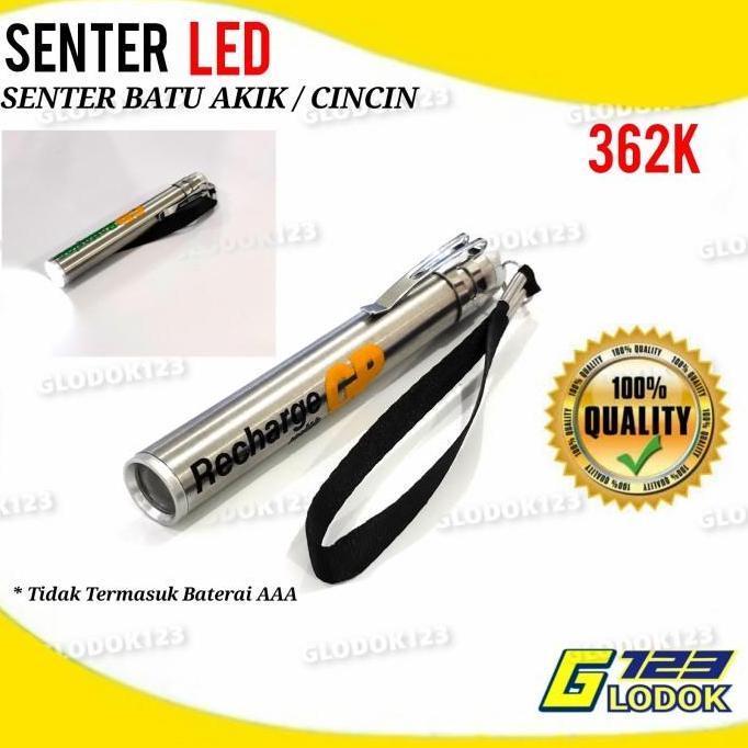 Senter LED Mini Batu Cincin Akik Mulia Pulpen Police SWAT Flash Light