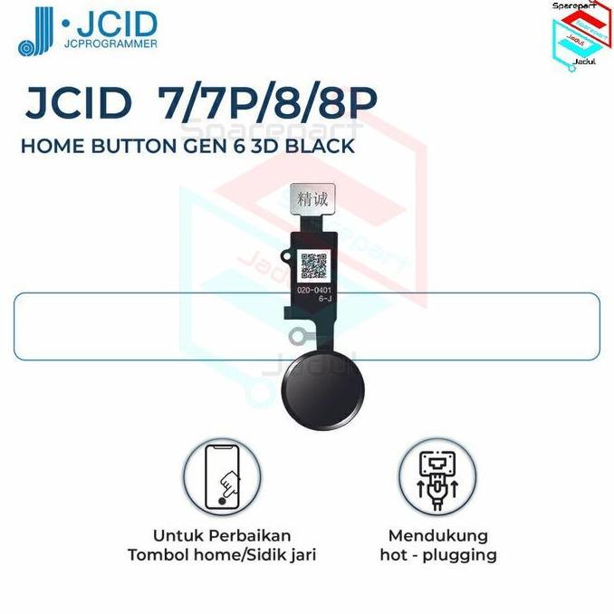 HOME BUTTON JC HOME-6-3D BLACK FOR IPHONE 7/7P/8/8P ORIGINAL