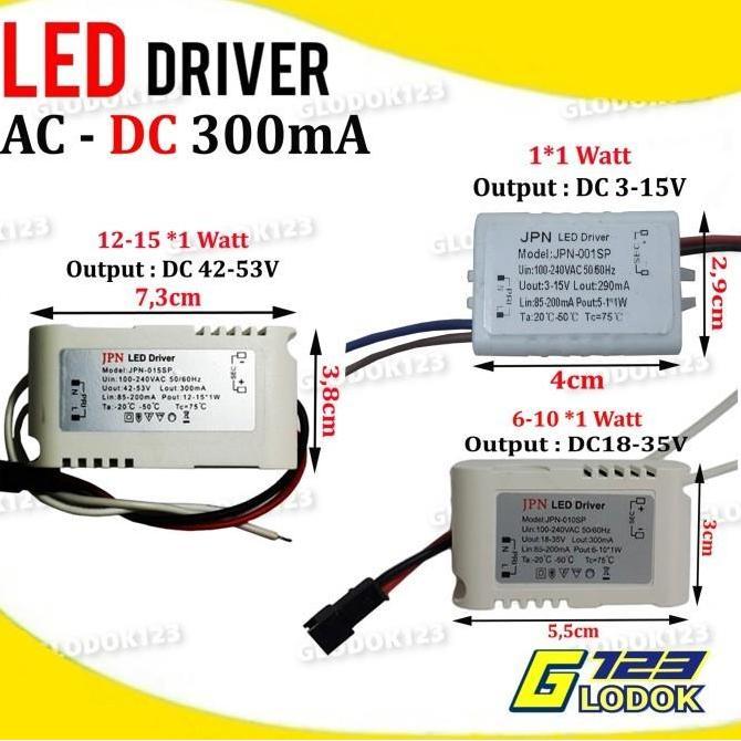 LED Driver Adaptor Trafo Lampu Panel Downlight 3-5W 6-10W 12-15W Watt