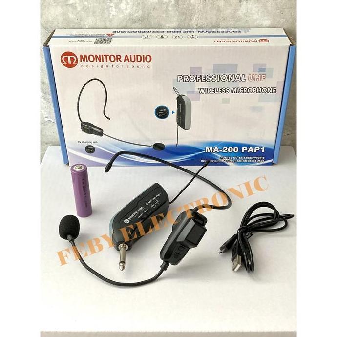 Mic Wireless Head set Bando Monitor Audio MA 200 PAP 1 Mic