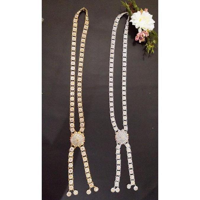 [KS22] Kalung Adat Panjang Pengantin Pria Wanita Sunda / Jawa Permata Silver Gold