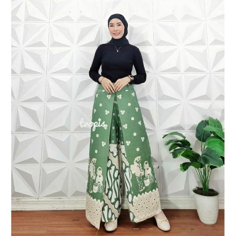 TRENDING SEKARANG Celana kulot LAYER JUMPUTAN celana batik tumpuk kerja kantoran bawahan kebaya cela