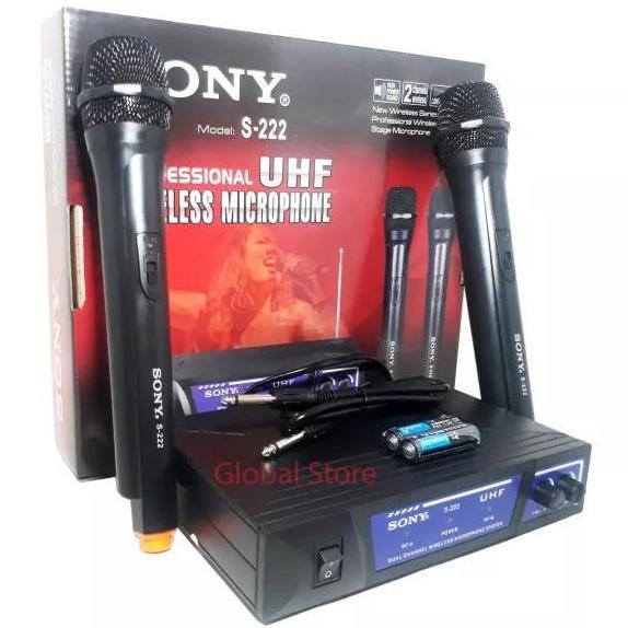 Microphone Wireless Mic Karaoke Sony S-222 Mikrofon Tanpa