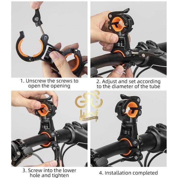 ROCKBROS 42501002 Bike Holder Braket Lampu Senter Sepeda Bracket Light