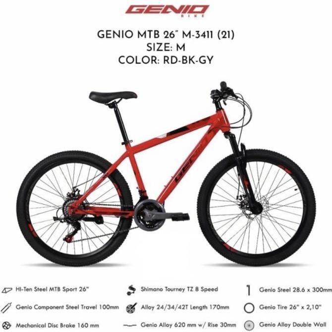 Sepeda Gunung MTB Genio 26 Inch M3411 By United