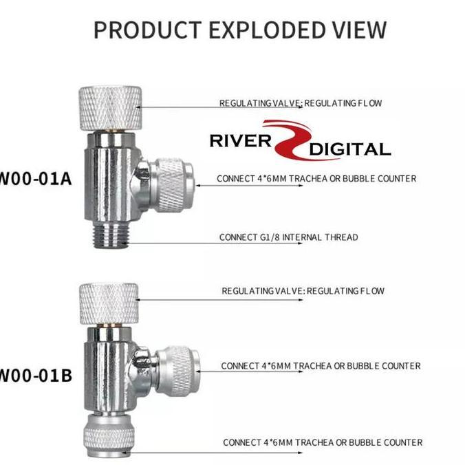Fishboy- Aquascape Wyin Co2 Regulator / Needle Valve / Kran Diy