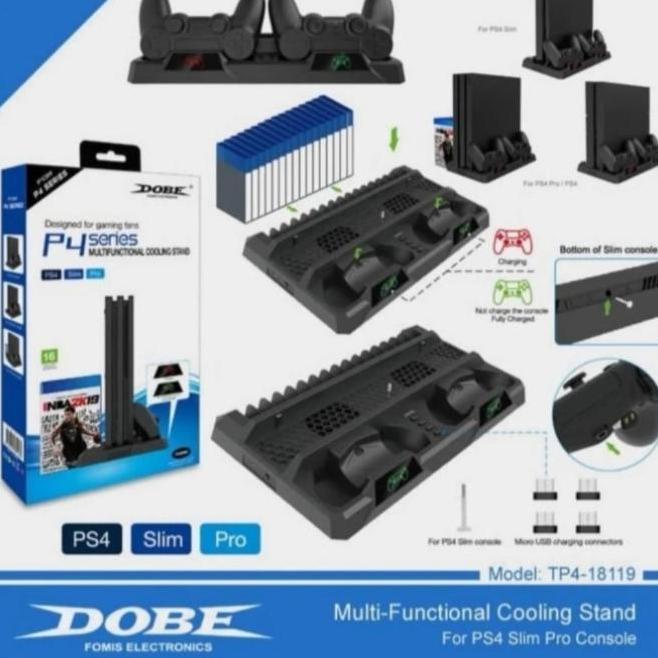 BEBAS ONGKIR - DOBE PS4 MULTIFUNCTION COOLING STAND PS4 TP4 18119