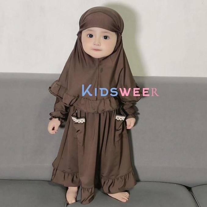 Termurah / Hot Sale Gamis Bayi Perempuan Muslim New Born Adeeva 0-4 Bulan 6-12 Bulan 12-18 Bulan Baj