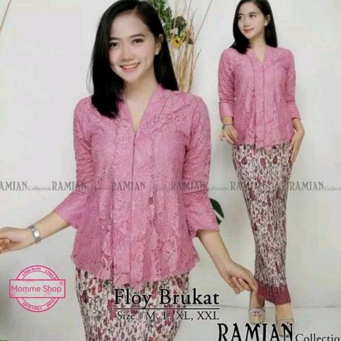 AI97 ~ SETELAN KEBAYA FLOY BROKAT / KUTU BARU ENCIM BUSUI KEBAYA KARTINI NATALAN SERAGAMAN / KEBAYA 