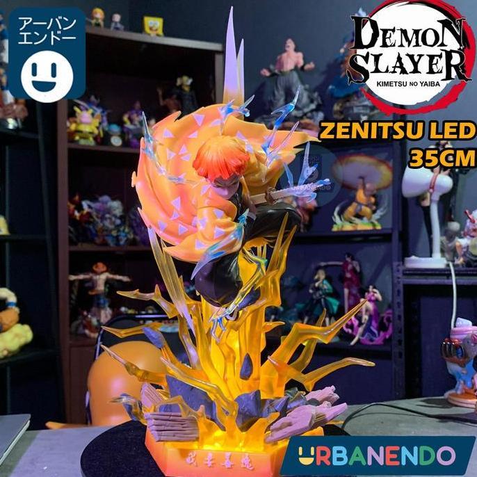 bod.sanah - action figure zenitsu demon slayer led 35cm statue pajangan anime
