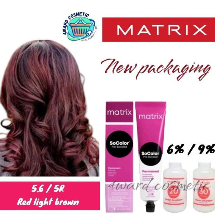 Matrix socolor 5.6/5R red light brown + oxidant pewarna rambut hair color