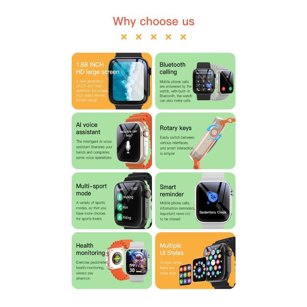 TERBARU Smartwatch T900 ULTRA Series 8 ULTRA Big Screen 2.09 Inch Smart Watch