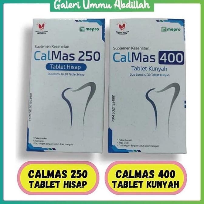 Calmas 400 Calmas 250 Hisap Kunyah Calmas Kalsium Peninggi Badan Isi 30