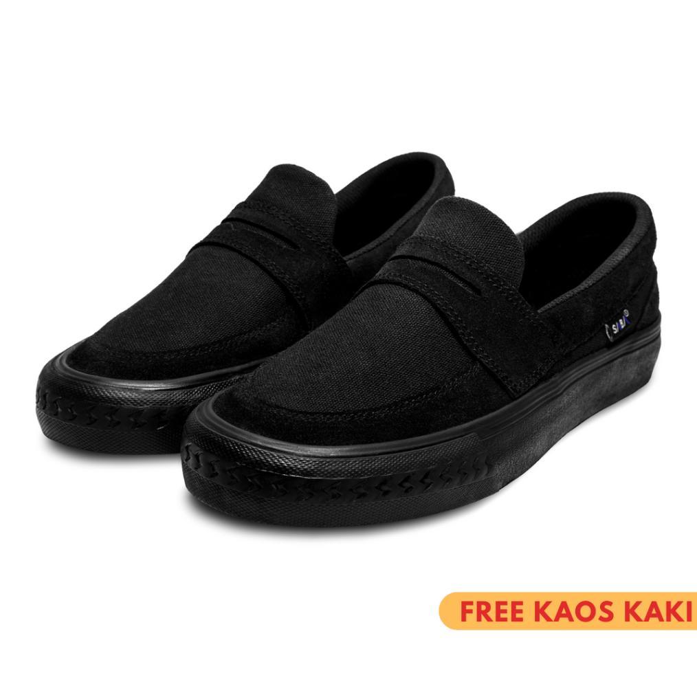 BEST DEALS SABA Tuxedo All Black - Sepatu Loafer Sneakers Pria Wanita Original 100% TXD 02