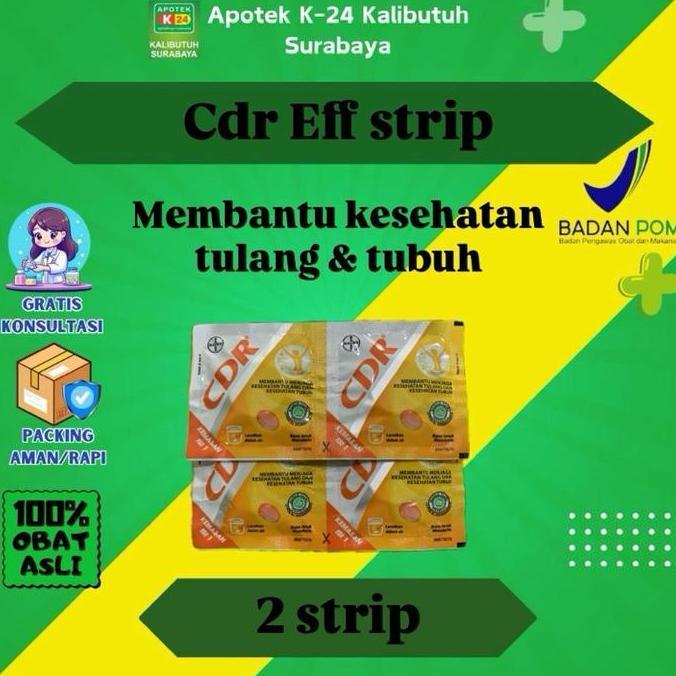 CDR Effervescent Strip 2's - Membantu Kesehatan Tulang & Tubuh - Obat Apotek K-24 Kalibutuh Surabaya