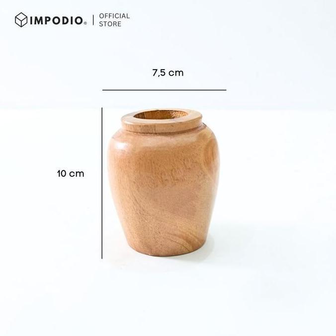 Frembit- Impodio Vas Bunga Guci Kayu Dekorasi Meja Bunga | Solusi Dekorasi Estetik Natural Tanpa Per
