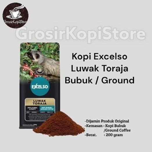 Kopi Excelso Luwak Toraja Bubuk 200gr- Coffee Bubuk Luwak Toraja Excelso