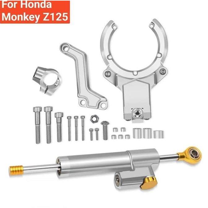STABILIZER MOTOR HONDA MONKEY Z125 FULL SET BRECKET STEERING DAMPER MONKEY 125 CNC BRECKET