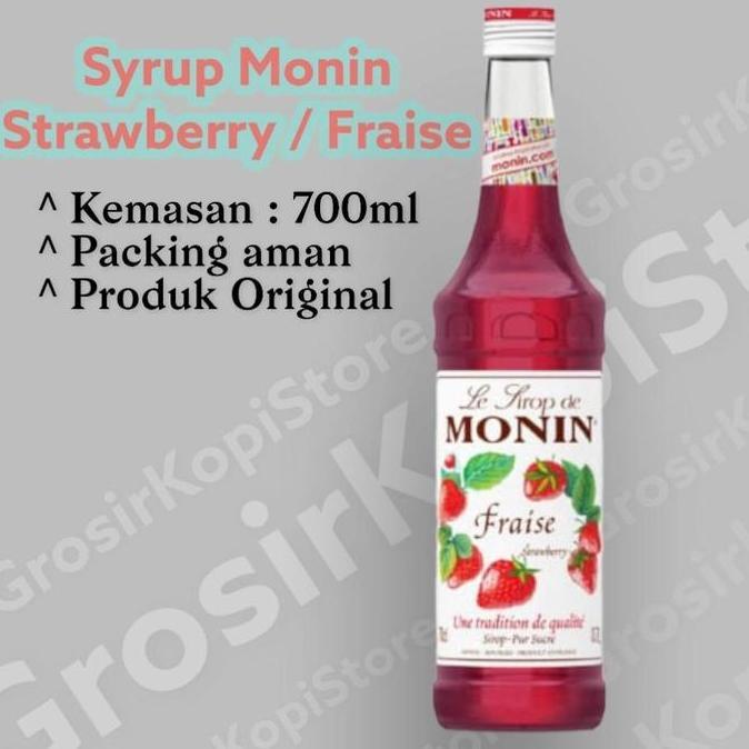 Sirup monin strawberry 700ml-Monin Sirup Strawberry 700ml Botol Kaca