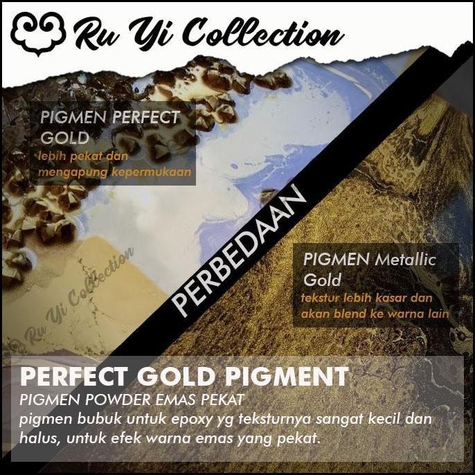 Handbyt- Pigmen Bubuk Perfect Gold Dan Silver Dengan Butiran Super Halus Untuk Resin Epoxy