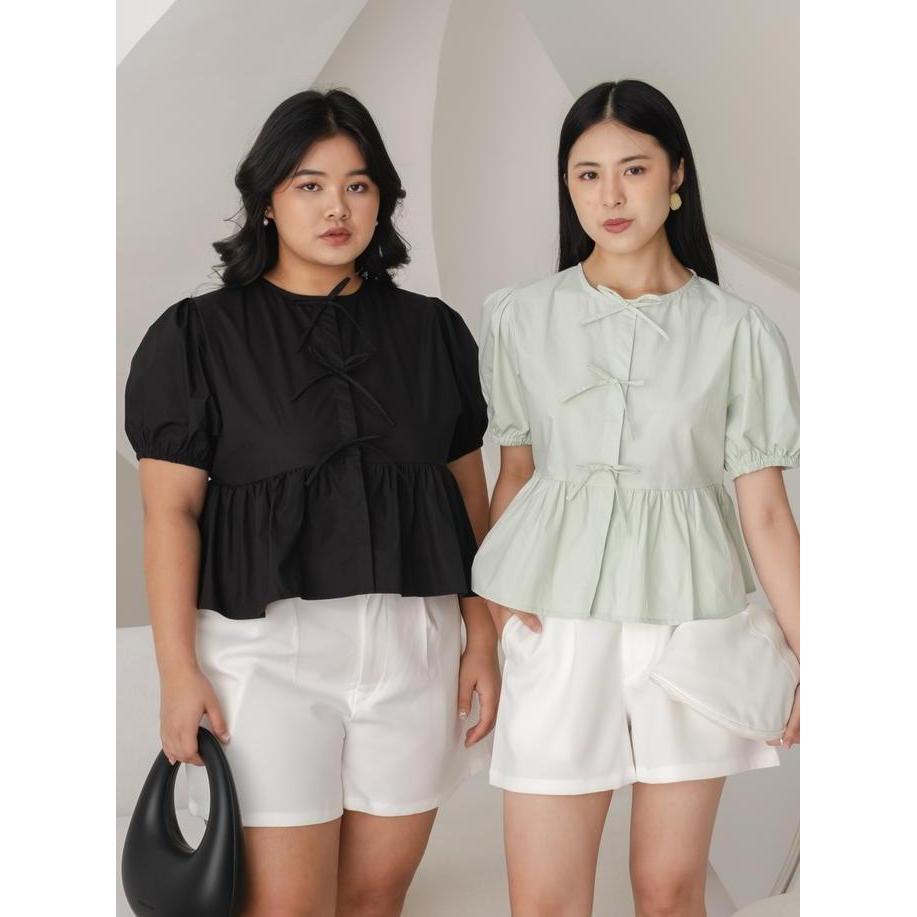 Ms Daisy Charlotte Coquette blouse Pita Tali Blouse Lengan Balon dengan Ukuran Small Medium Plus siz