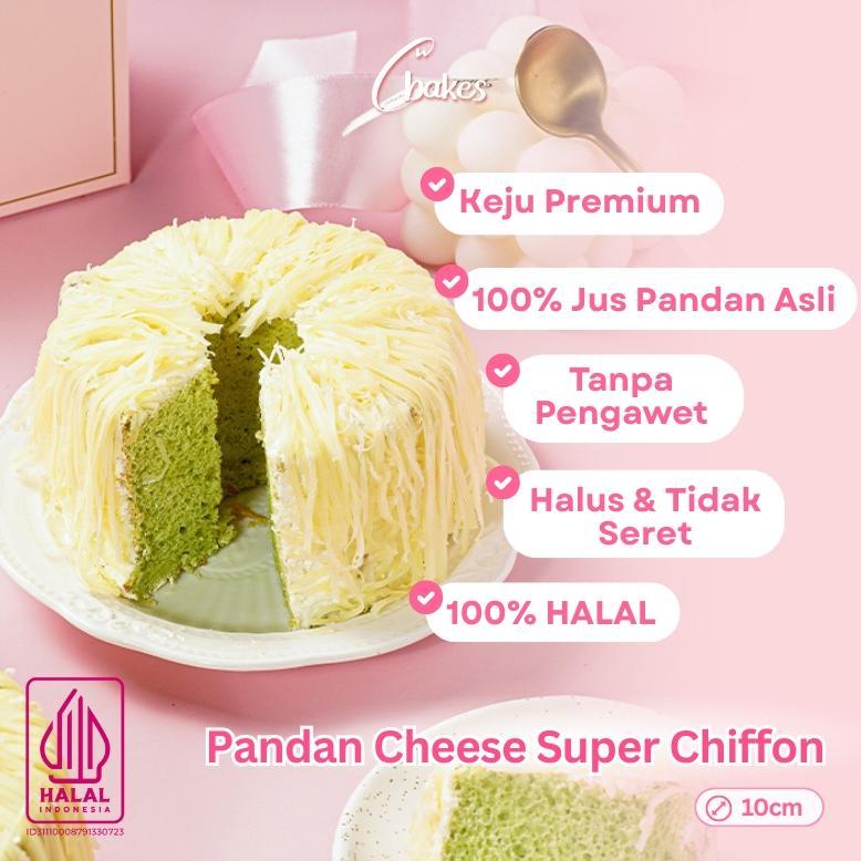 C BAKES Kue Bolu Chiffon Pandan Keju HALAL - Super Chiffon Cake Pandan Cheese Termurah