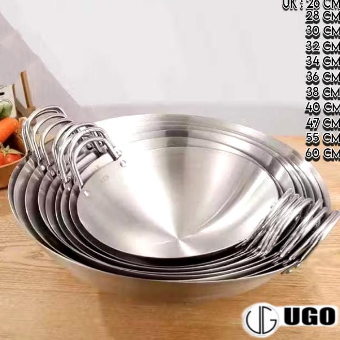 WOOK KUALI WAJAN STAINLESS WAJAN KUALI PENGGORENGAN STAINLESS STEEL ANTI LENGKET
