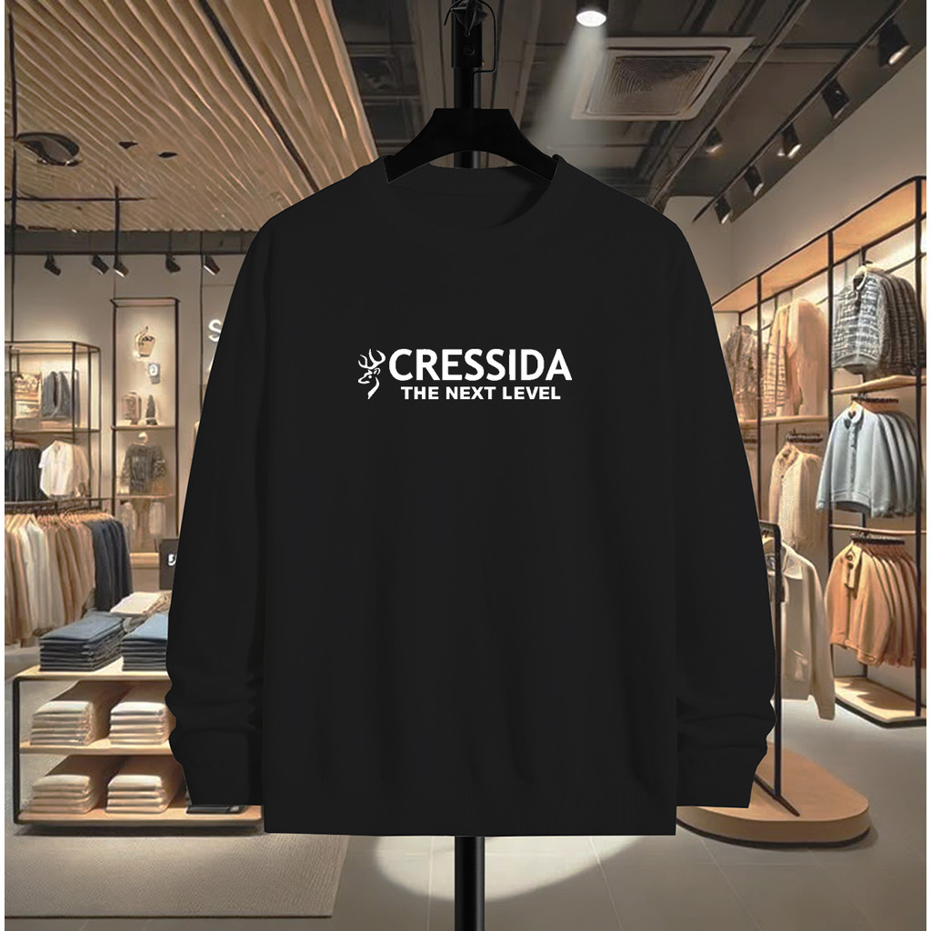 THE LIMITED DISTRO Crewneck Sweater Cressida The next level putih pria wanita bahan Katun Bahan Teba