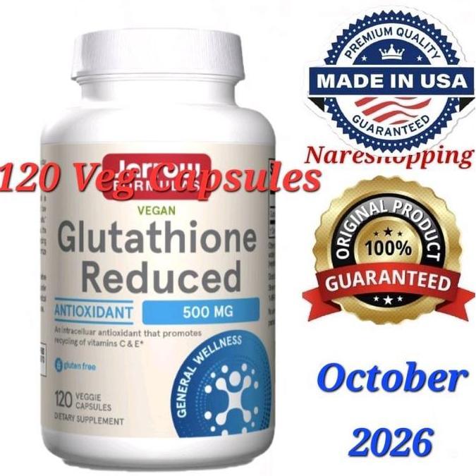 JarrowFormulas, Vegan Glutathione Reduced, 500 mg, 120 Veggie Capsules Antioxidant
