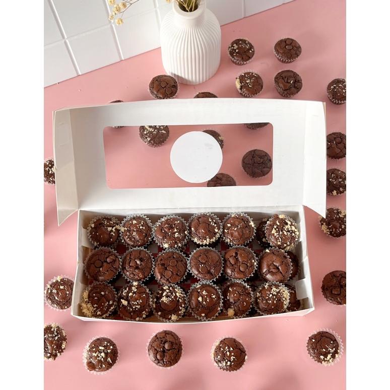 Fudgy Brownies Mini Imut (isi 36pcs) / Brownies Cup / Brownies Kecil / Brownies Coklat Termurah