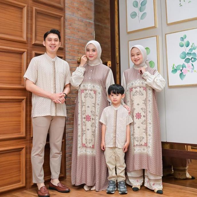 Audy Set Couple Keluarga Sarimbit Lebaran Rayon Valencia Raya Series