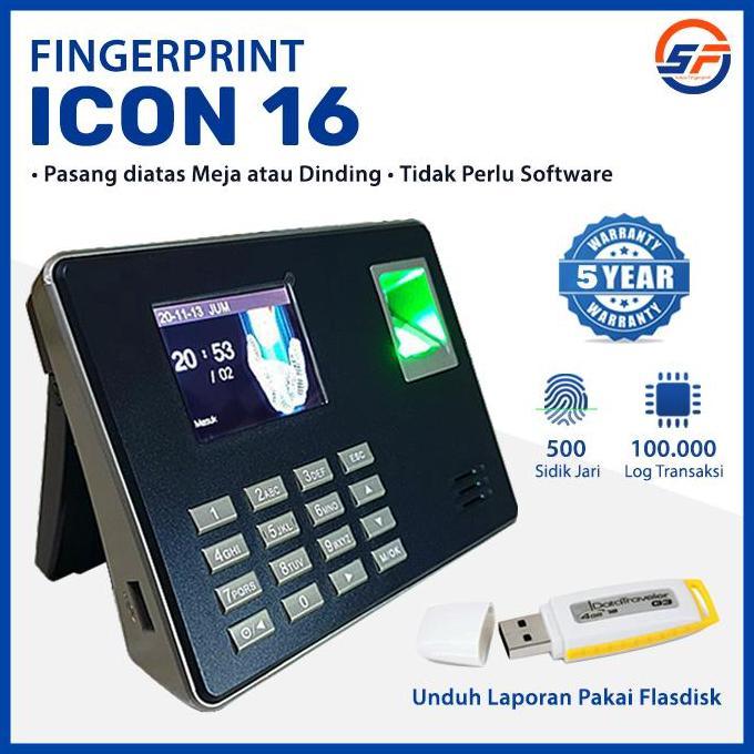 lapakjajan33  - fingerprint icon 16 mesin absensi pin sidik jari absen ssr finger print kantor stand