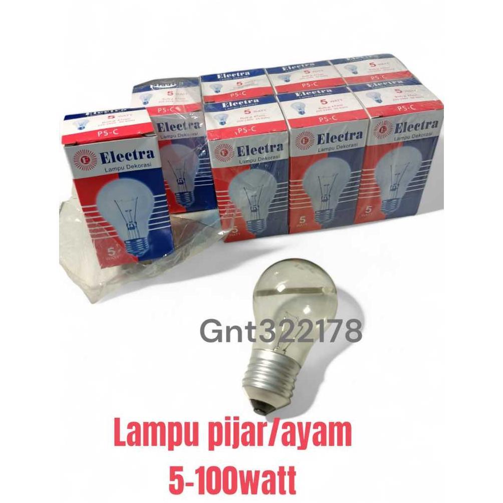 CUCI GUDANG Lampu Penghangat Ayam Bohlam/Pijar Electra 5 -100 Watt Electra