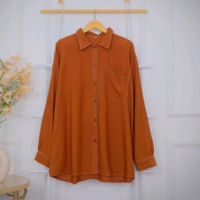 Iyakirim- Akira Kemeja Outer Ld 110-140 Jumbo Oversize Bahan Rayon Premium Adem Jatuh