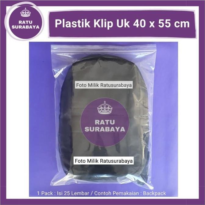 Plastik Zip Lock 40x55 Klip Besar Ziplock Jumbo Clip Zipper Bening 0.5
