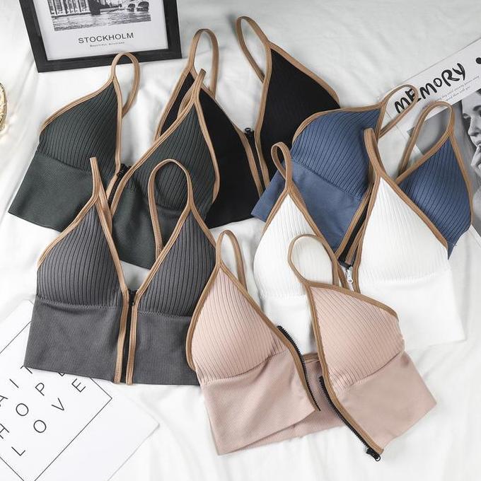 MD80 }} Bra Sport Gym Bra Olahraga Wanita Zipper Model Resleting Tank Top SEXY BBH23