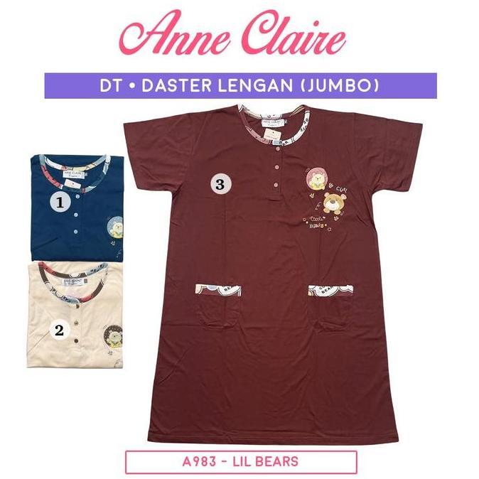 Anne Claire | Daster Dt Lengan Pendek Jumbo Big Size Xl 2L Dewasa Babydoll Baju Tidur Wanita