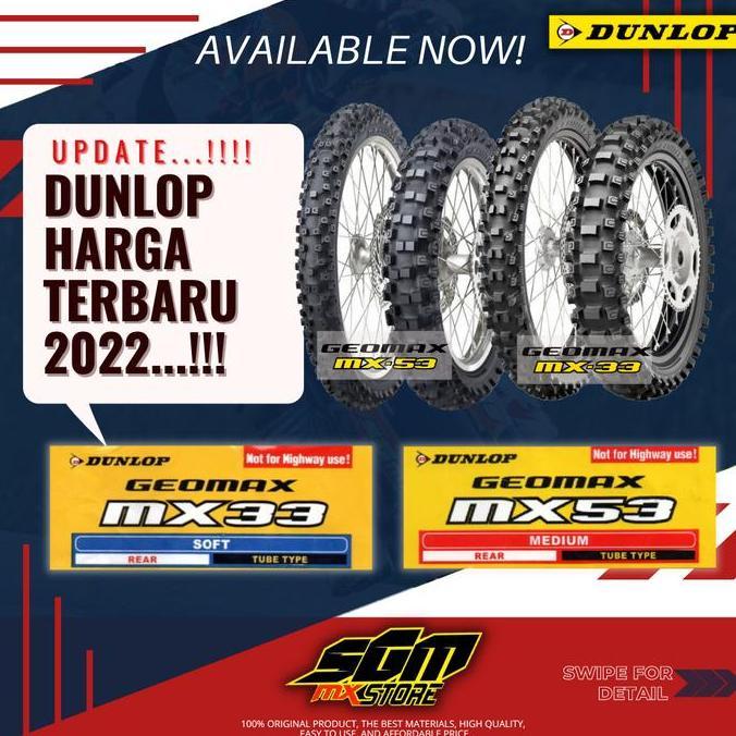 Terlaris Ban Trail Dunlop Geomax Mx 53 Ukuran Ring 18 / 19 / 21