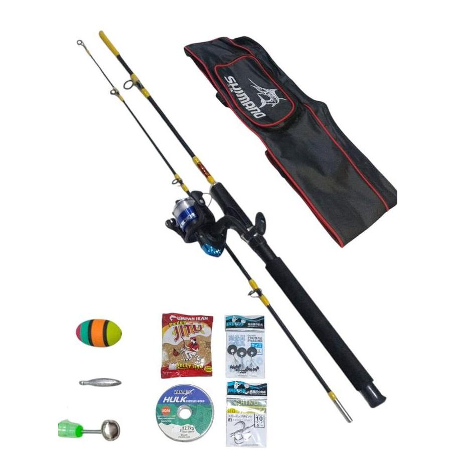 Fishx- Paket Pancing Laut Fiber Solid  Max Drag 20Kg (Gagang Full Eva) Reel Spool Besi