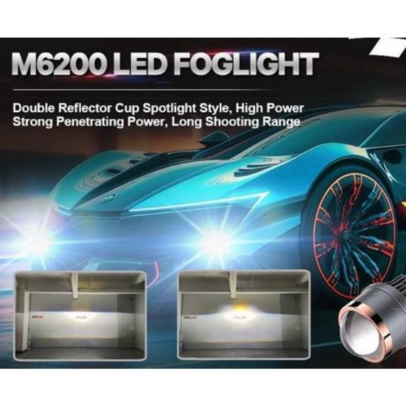 Promo Lampu BILED FOGLAMP M6200 Iphcar Double emitter chip laser bi led projector lens bluelens Disk