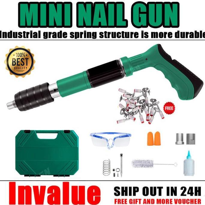 Build- Free 150 NailsNail Gun Fastening Gun Ramset Gun Alat Paku Tembak Paku Tembok Beton Paku Lurus