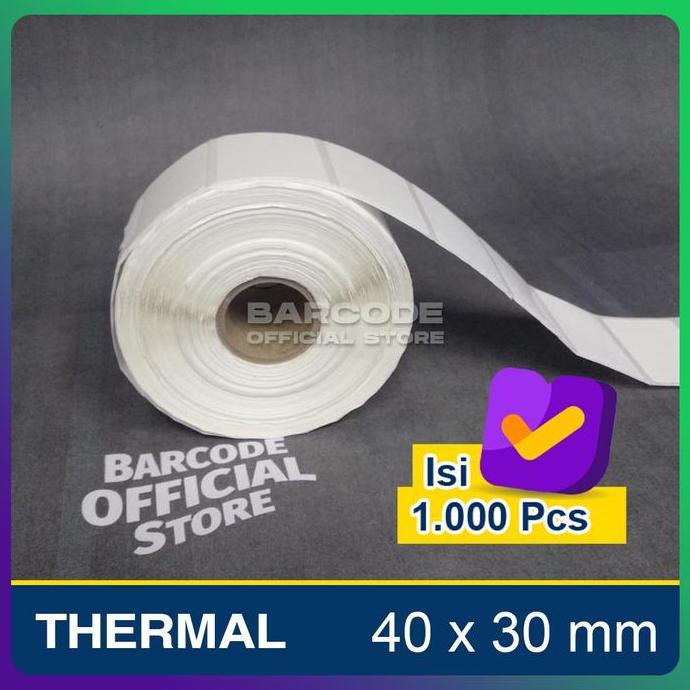 Bagus- Stiker Kertas Label Barcode Thermal Ukuran 40X30Mm - 40 X 30 Mm