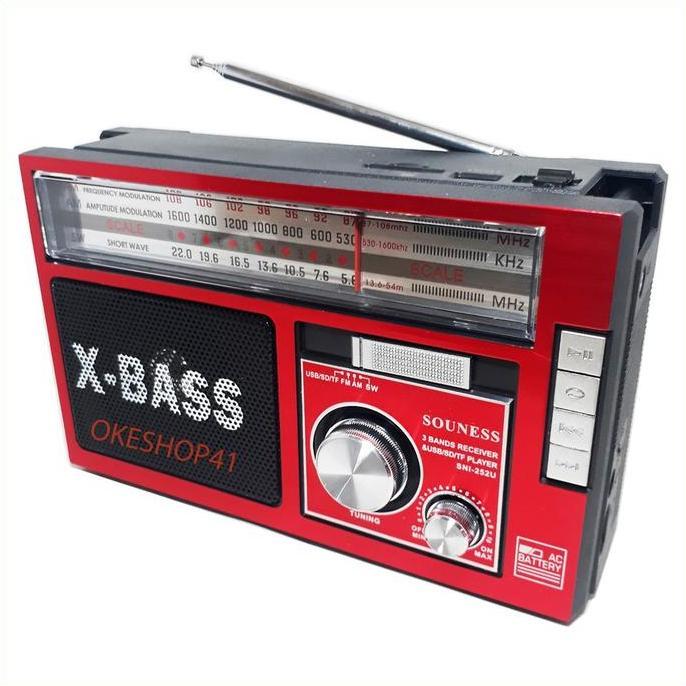 TERMURAH - Radio Souness SNI-252 FM-AM-SW Portable USB MP3 Radio Jadul